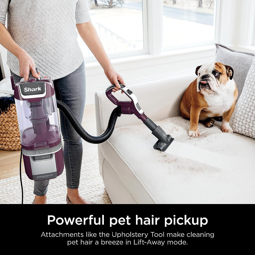 Shark Rotator Pet Lift-Away Adv Upright Vacuum/Duoclean Powerfins Hairpro/Odor Neutralizer La702 Wine Purp WS1