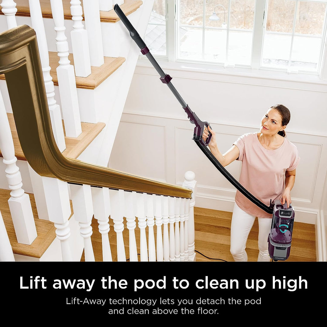 Shark Rotator Pet Lift-Away Adv Upright Vacuum/Duoclean Powerfins Hairpro/Odor Neutralizer La702 Wine Purp WS1
