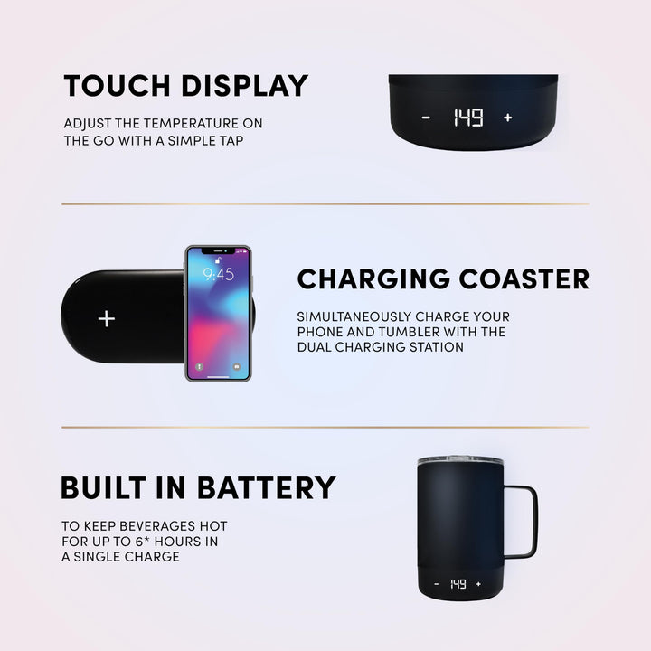 Brookstone Travel Mug Warmer & Wireless Phone Charging Station