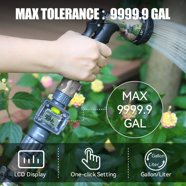 Digital Garden Hose Water Flow Meter