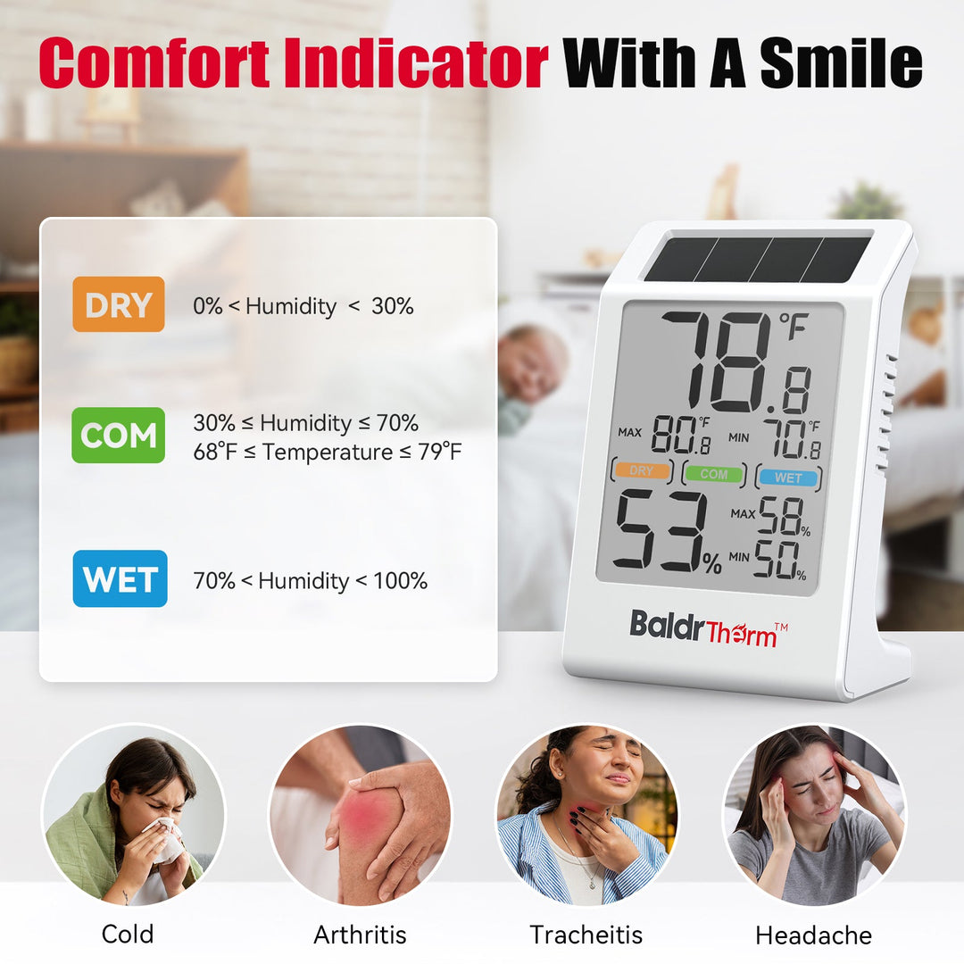 BaldrTherm Digital Thermometer and Hygrometer - 3.2" Display