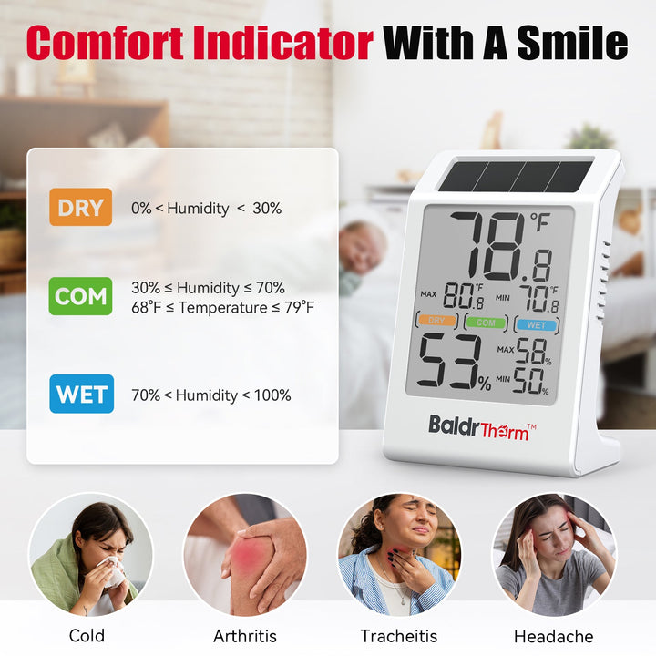 BaldrTherm Digital Thermometer and Hygrometer - 3.2" Display