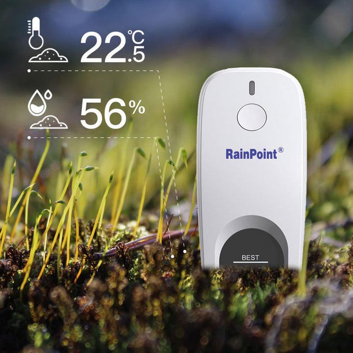 RainPoint Wi-Fi Soil Moisture & Temperature Monitor – Smart Garden & Farm Sensor with Gateway Hub