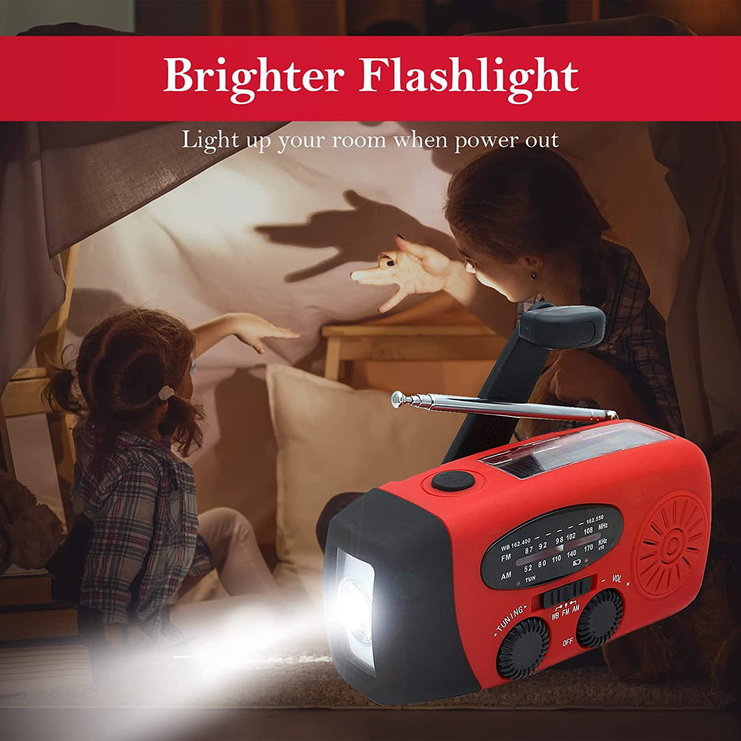 Storm Safe Emergency AM/FM/NOAA Weather Band Radio With Solar Flash Light and Built-in Phone Charger