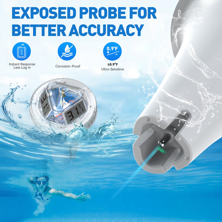 RAINPOINT Wireless Pool Thermometer – Accurate Swimming Pool & Pond Temperature Monitor