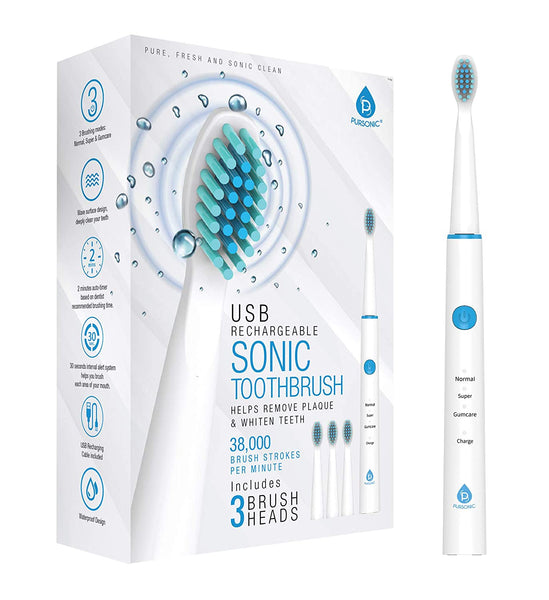 USB Rechargeable Sonic Toothbrush by Pursonic | Brookstone