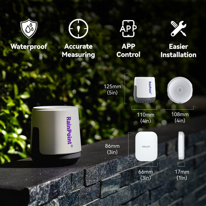 RainPoint Wireless Wi-Fi Digital Rain Gauge with Gateway Hub