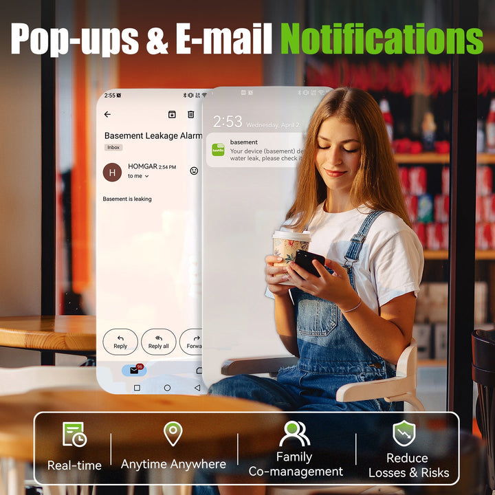 RAINPOINT Wi-Fi Water Leak Detector (3 Pack + Hub)