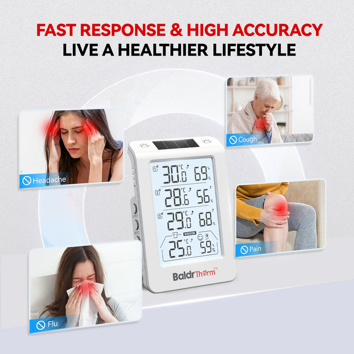 BaldrTherm Three Channel Thermo-Hygrometer With 3 Sensors