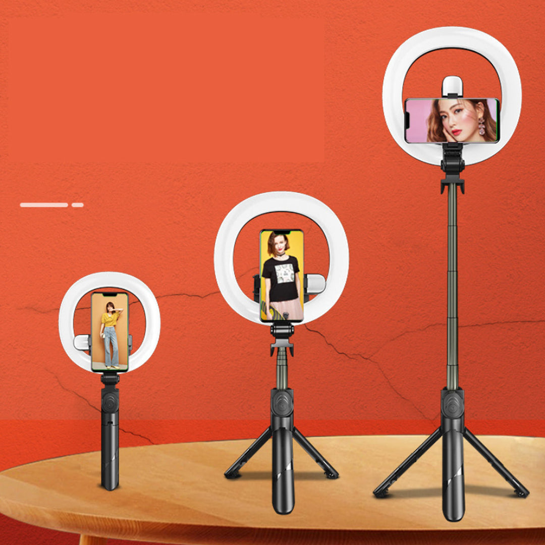 Self Video Portrait Soft Halo Light Stand With Dual LED Light and Bluetooth Remote