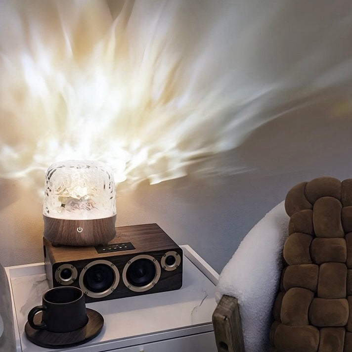 Light Theatre: Ambient Light With Stereo Speaker, Ripple Sunset Aurora Projector All-in-1 by INSPECIAL HOME