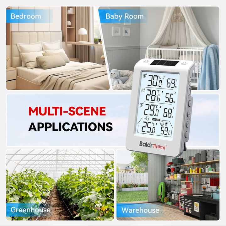 BaldrTherm Three Channel Thermo-Hygrometer With 3 Sensors