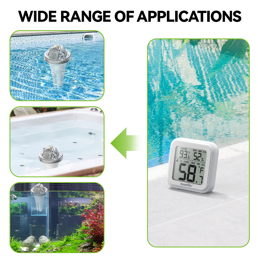 RAINPOINT Wireless Pool Thermometer – Accurate Swimming Pool & Pond Temperature Monitor
