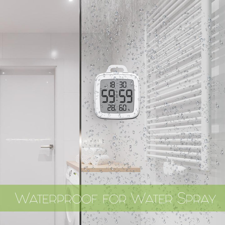 BALDR Waterproof Shower Clock With Timer for Bathrooms