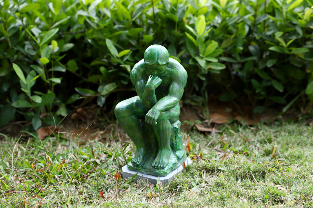 Thinker Statue With High-Power Solar Spotlight