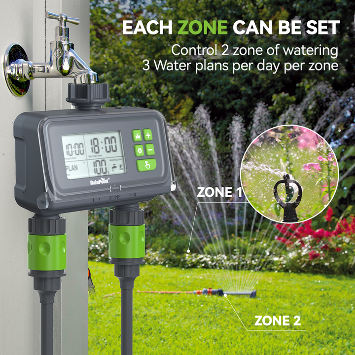 2 Zone Water Timer for Garden Hose