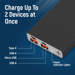 Brookstone 5,000mAh Multi-Port Slim and Fast Power Bank