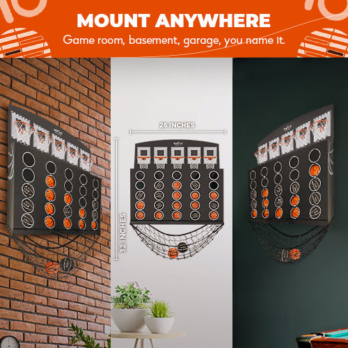 Low Post Lineup™ | Wall Mounted Basketball 4 In A Row by Swooc Games