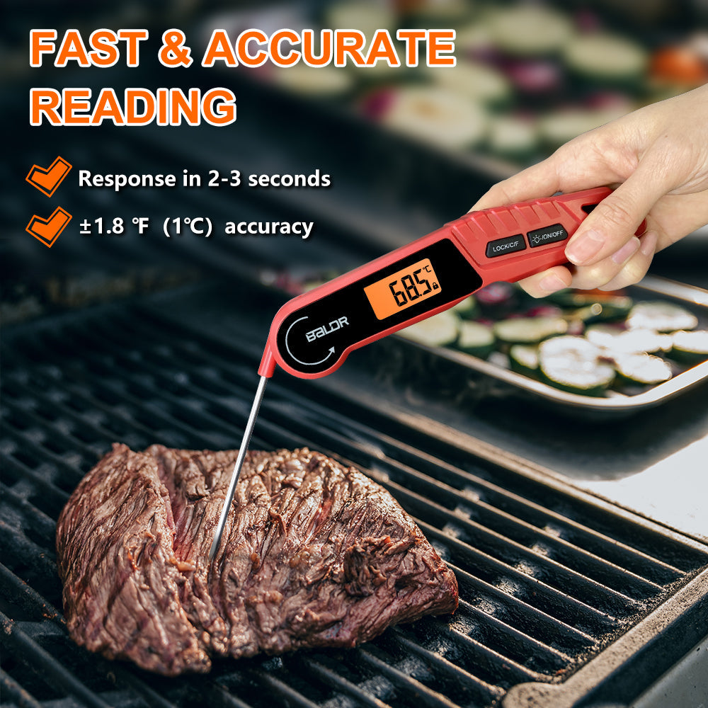 BALDR Digital Meat Thermometer, Instant Read Food Thermometer for Kitchen Cooking and Outdoor BBQ Fast and Accurate reading