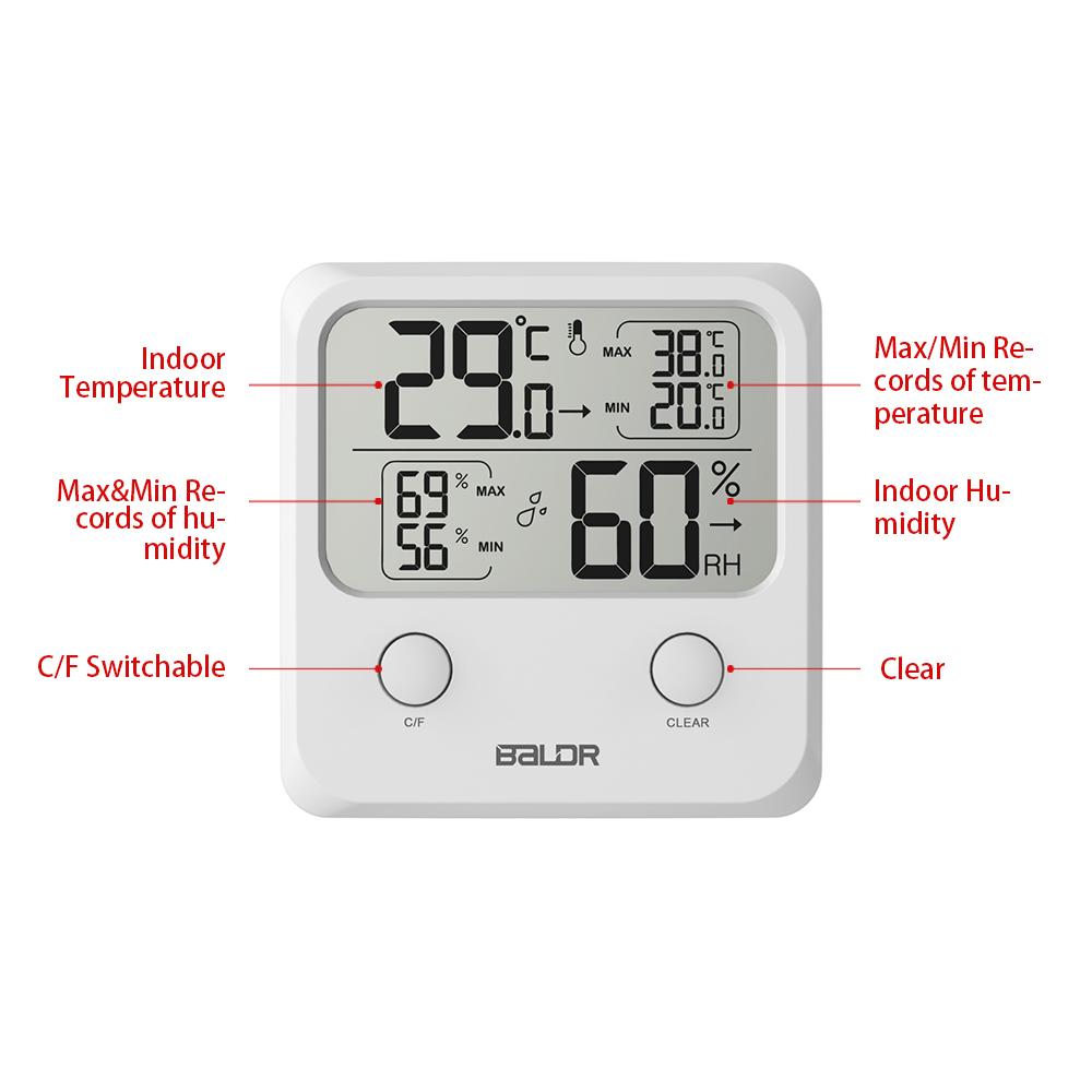 BALDR Digital Thermometer & Hygrometer