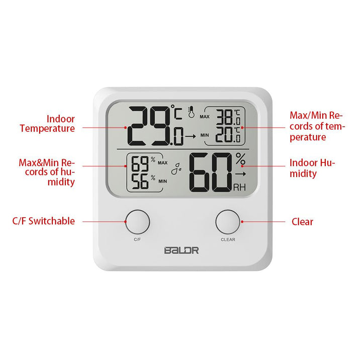 BALDR Digital Thermometer & Hygrometer
