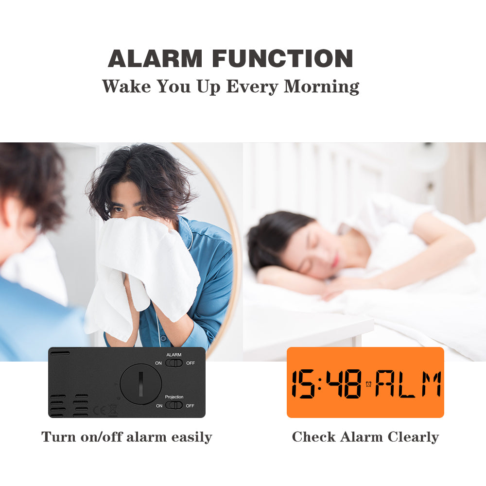 Digital Time Projection Alarm Clock – Brookstone