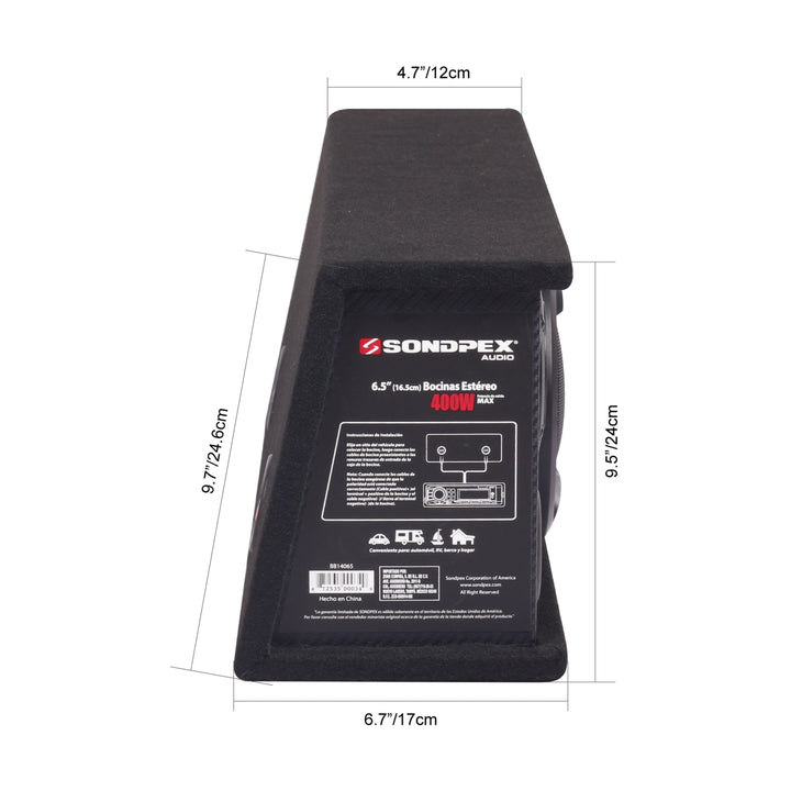 Sondpex 400W 6.5" 2-Way Speaker System for Car RV SUV Truck Boat Garage Workshop