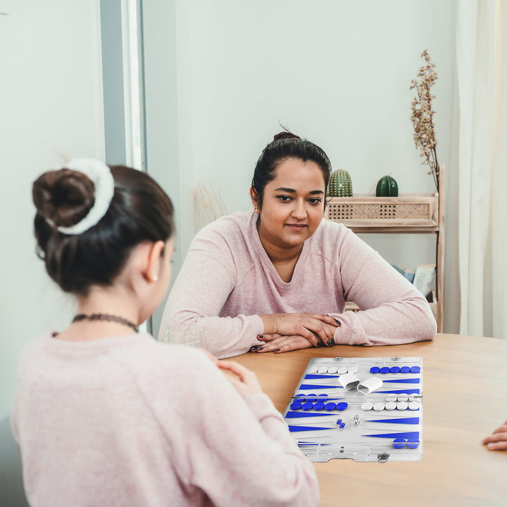 Premium 14-Inch Lucite Backgammon Set