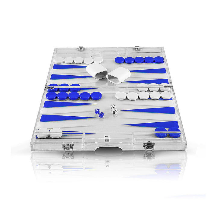 Premium 14-Inch Lucite Backgammon Set