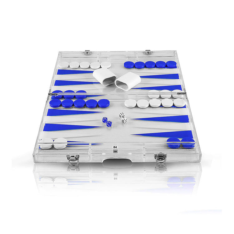 Premium 14-Inch Lucite Backgammon Set by Pursonic