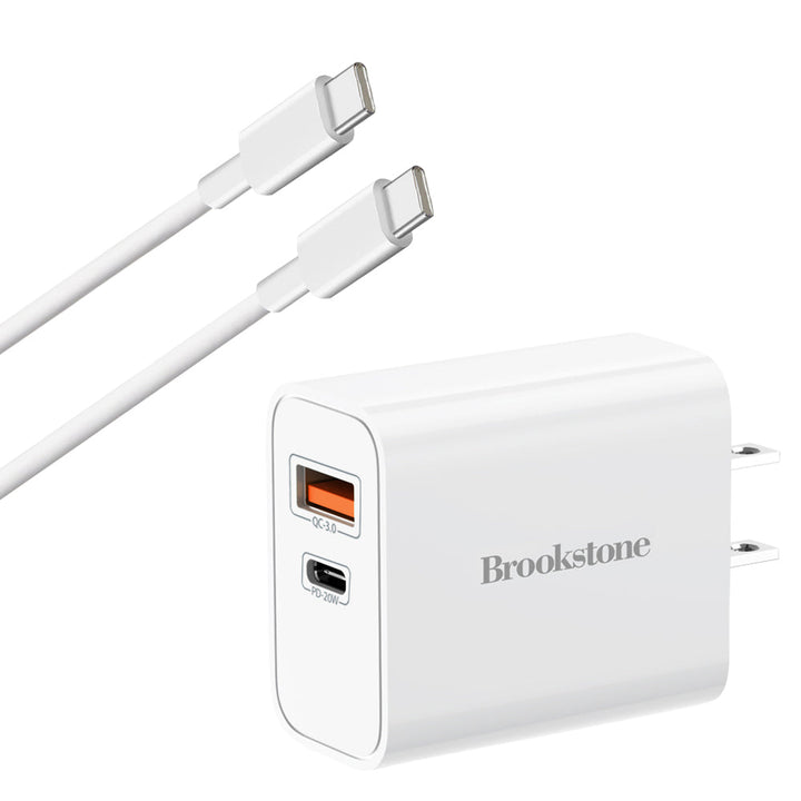 Brookstone 20W Home Charging Kit – USB-C to USB-C Cable Included