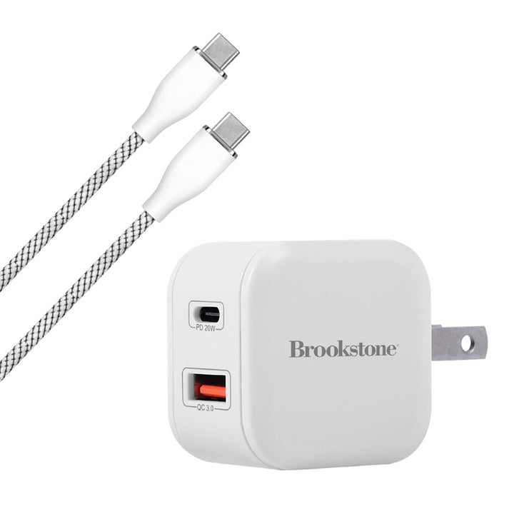 Brookstone 20W Home Charging Kit – USB-C to USB-C Cable Included