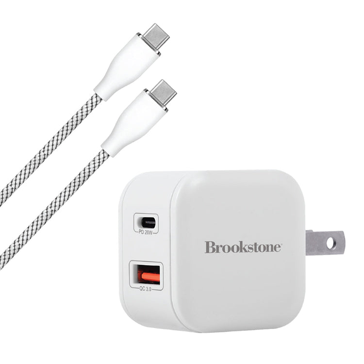 Brookstone 20W Home Charging Kit – USB-C to USB-C Cable Included