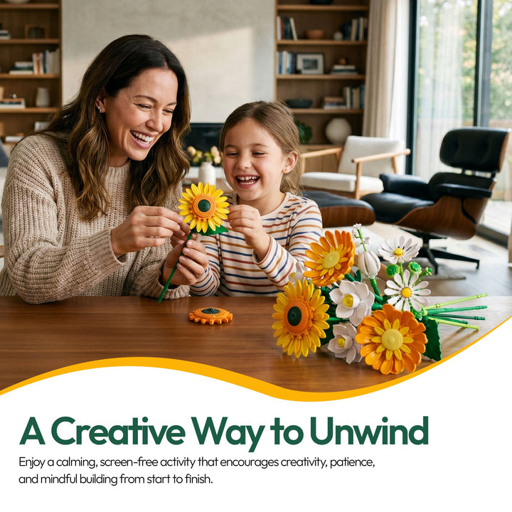 Contixo BK11 Yellow Sunflower Van Gogh Bouquet Building Set - 415 Pieces