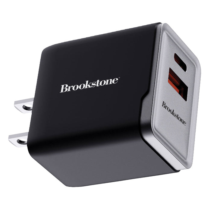 Brookstone PD 30 Watt 2 Port Wall Charger- USB-C and USB-A Ports