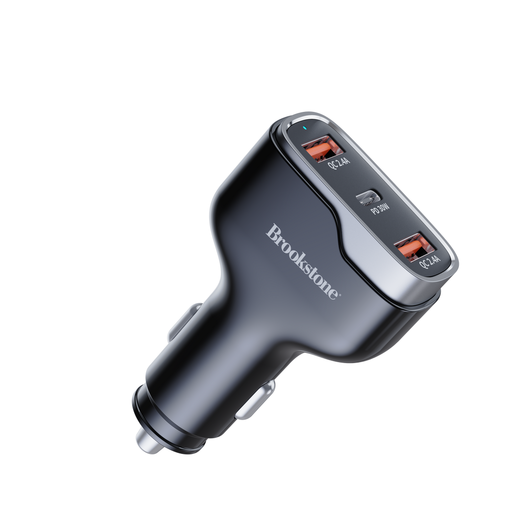 Brookstone 3 Port Rapid 50 Watt Car charger