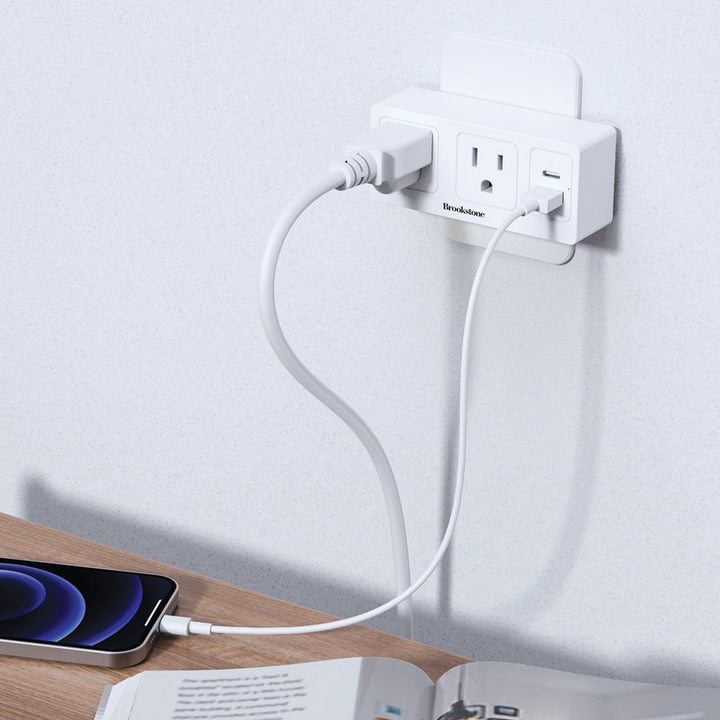 Brookstone 4 Port Surge Protector with Built in LED Light