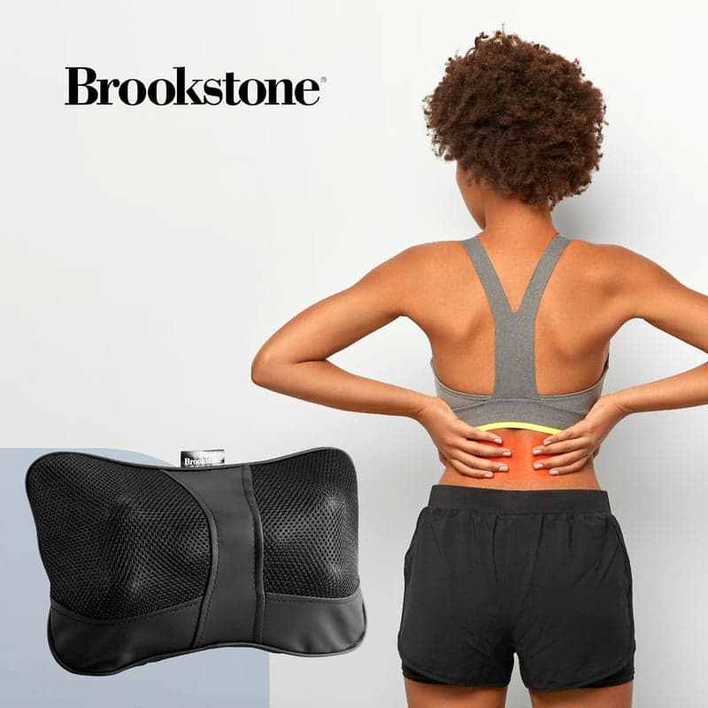 Brookstone Cordless Shiatsu Neck & Back Massager with Heat for