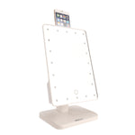 Brookstone Light-up Vanity Makeup Mirror 10x Magnification with Bluetooth Speakers and Qi Wireless Charging Stand