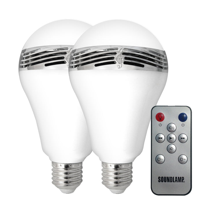 SOUNDLAMP Dimmable LED Light Bulb Bluetooth Speaker - 2 Pack