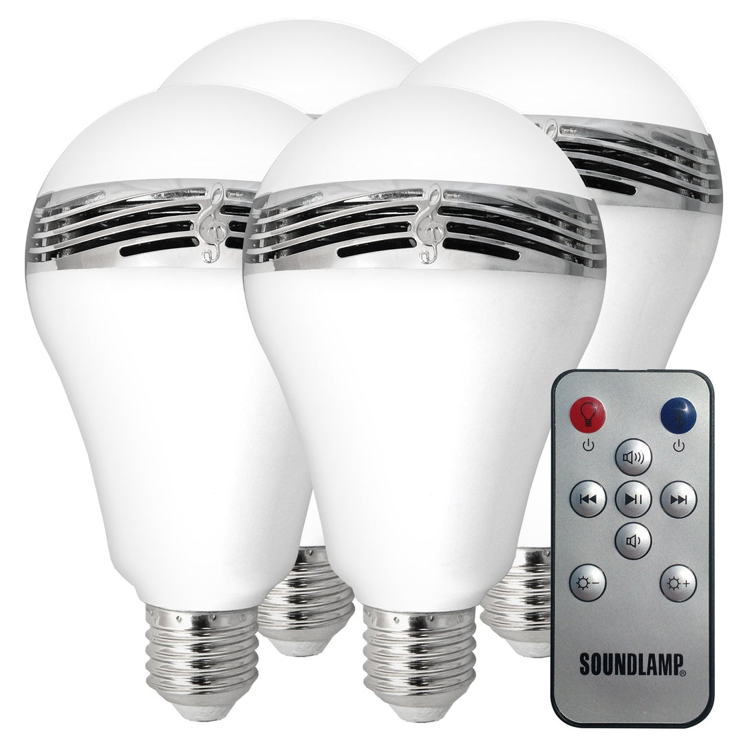 SOUNDLAMP Dimmable LED Light Bulb Bluetooth Speaker - 4 Pack