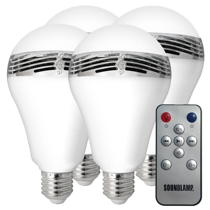 SOUNDLAMP Dimmable LED Light Bulb Bluetooth Speaker - 4 Pack