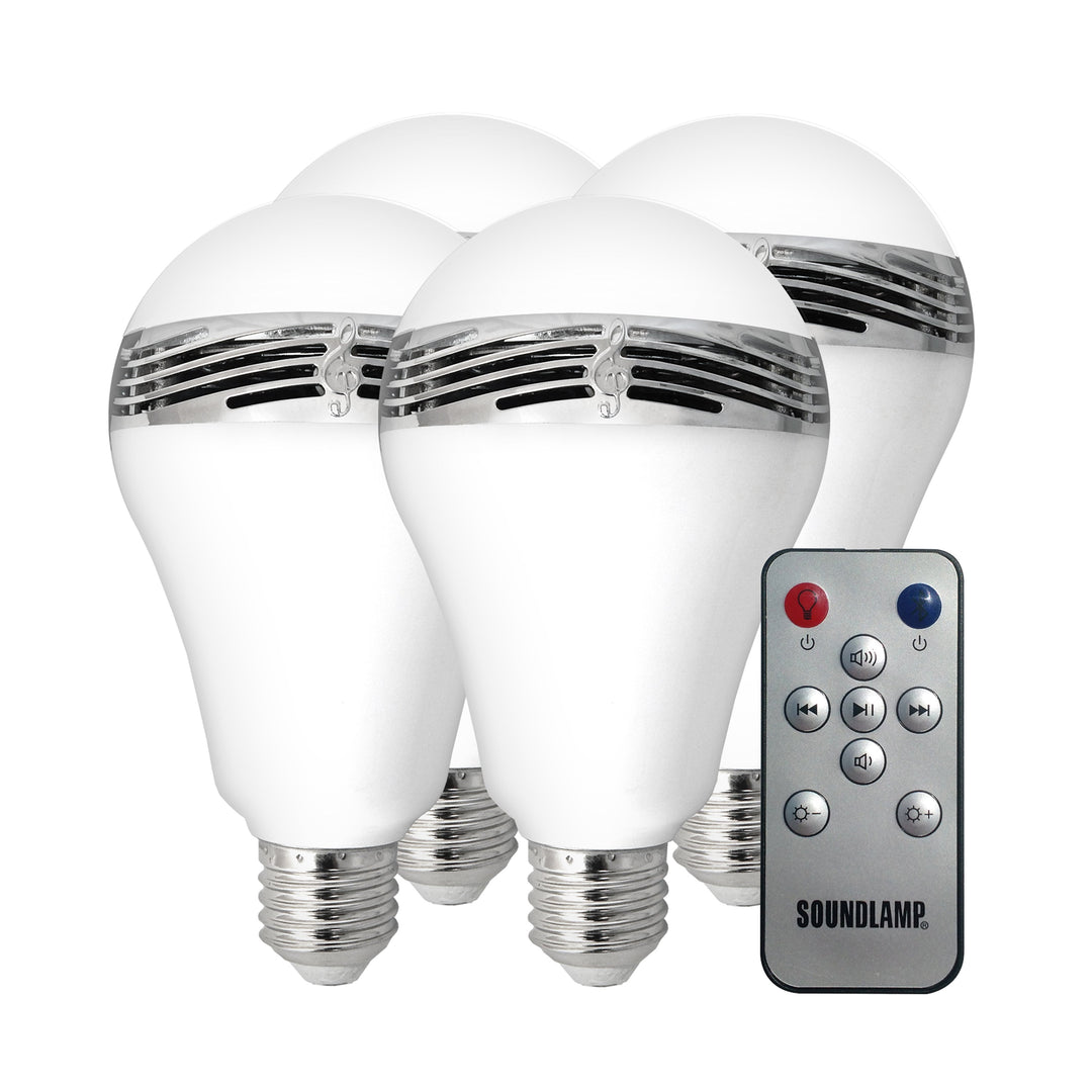 SOUNDLAMP Dimmable LED Light Bulb Bluetooth Speaker - 4 Pack