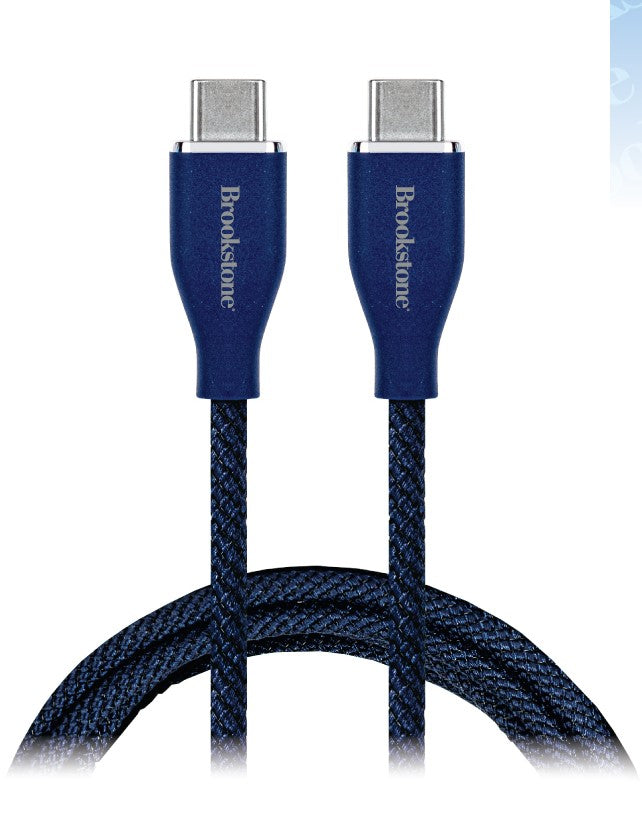 Brookstone C-to-C 60W Nylon Braided with Silver Ring