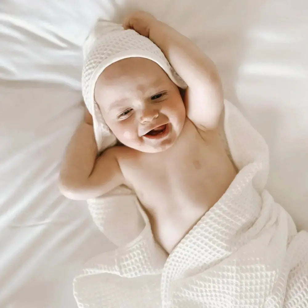CleanBamboo® Waffle Hooded Baby Towel by ettitude