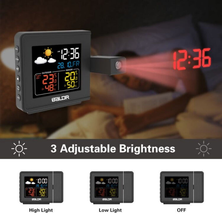 Baldr_Projection_Atomic_Alarm_Clock_ ultra clear time on ceiling or wall 3 adjustable brightness