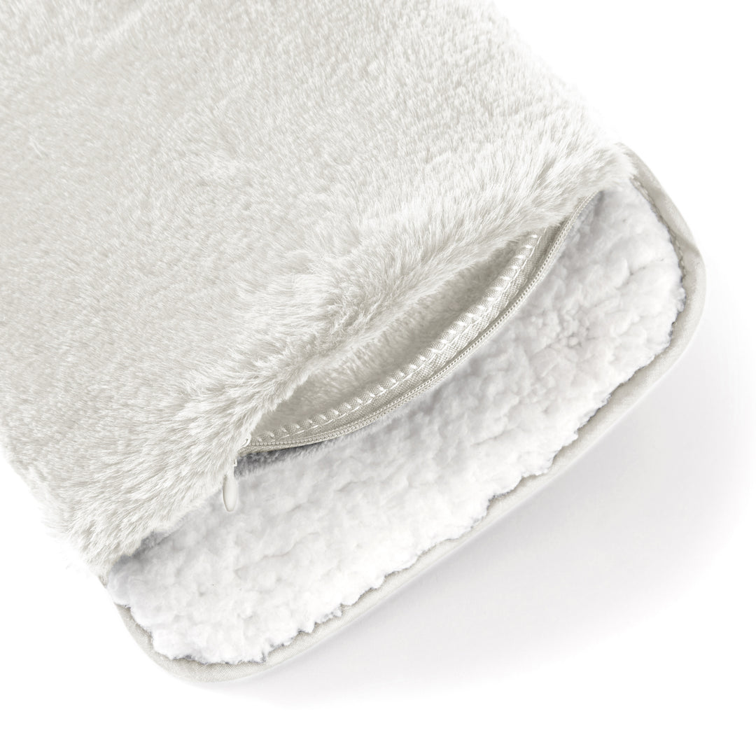 White fluffy hand warmer on a white background