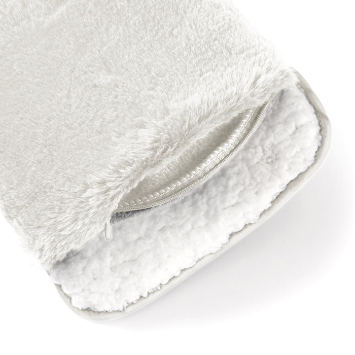 White fluffy hand warmer on a white background