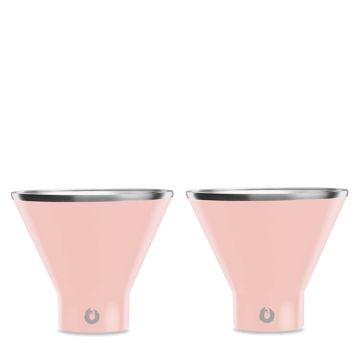 stainless steel martini glass, set of 2 soft pink