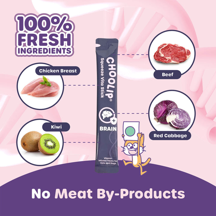 Choolip Squeeze Vita Stick Pouches - Vitamin-Infused Pet Treats